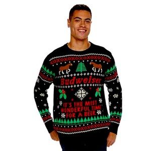 Men’s Budweiser Ugly Christmas Crewneck Sweater
